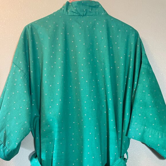 Handmade green kimono-style bathrobe - Picture 5 of 9